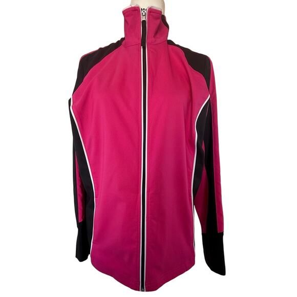 Jacket - Made for Life size Large pink  black athletic run warm up women's coat - Picture 1 of 12